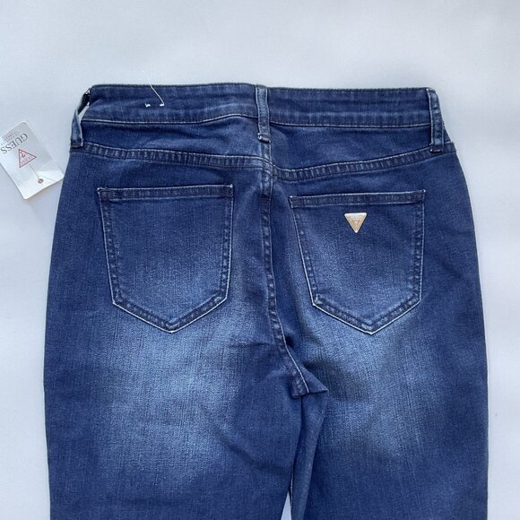 Guess Women’s Mid Rise Skinny Jeans Cropped Leg W/Tuxedo Foil Striped Size 28 - Picture 10 of 11